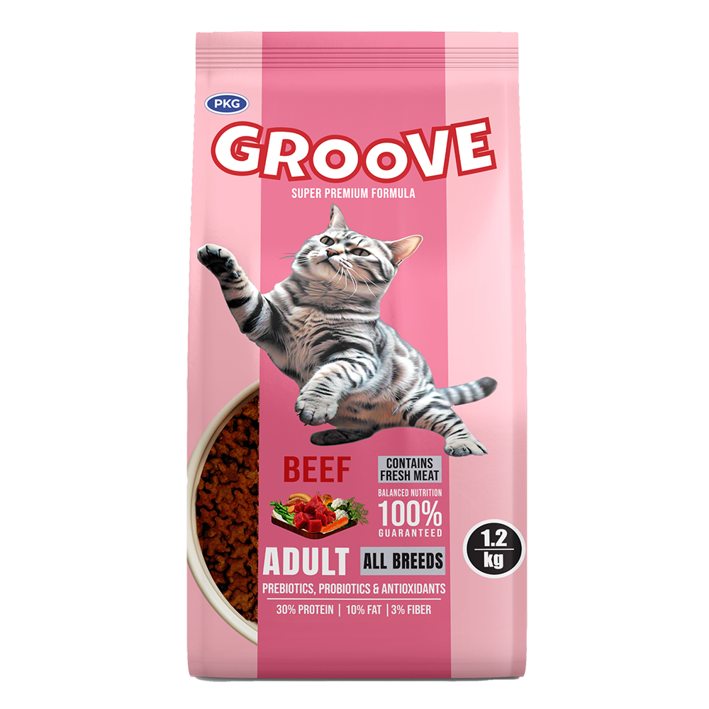Groove Cat Food – Beef Flavor - 1.2 KG